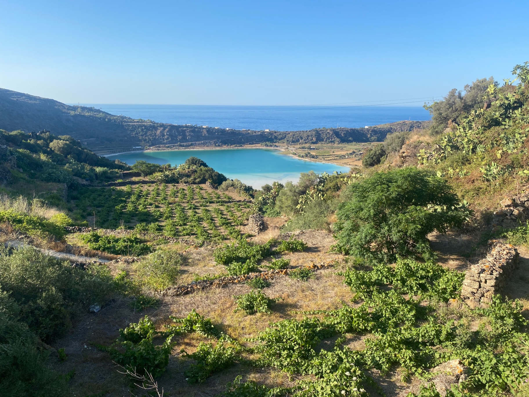 Specchio di Venere crater lake on Pantelleria